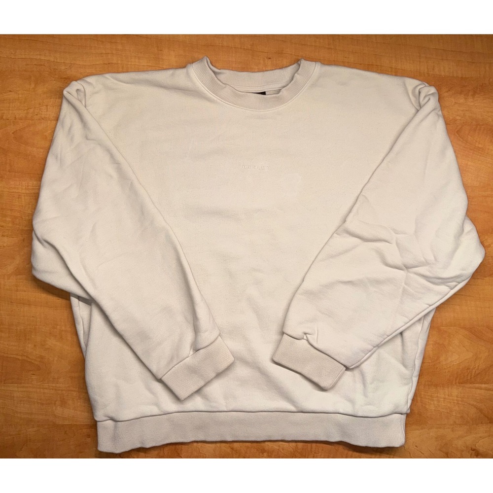 Oakley SoHo Crewneck Sweatshirt Mens XXL Cream Off White Tonal Logo Pullover
